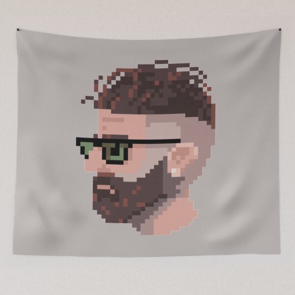 Item preview, Pixel Cool Undercut Beard Guy designed and sold by HopeDetour.