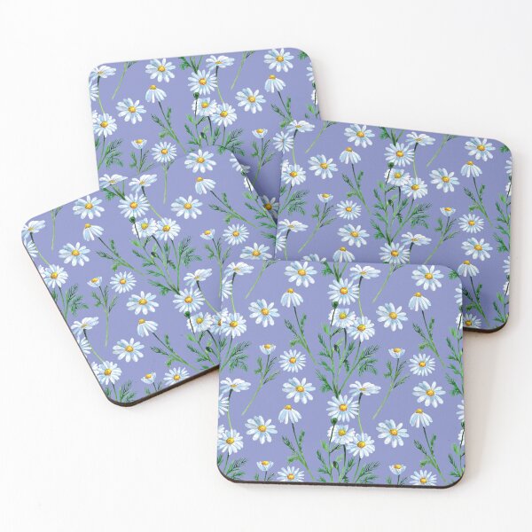 Item preview, Wild chamomile flowers on ablue background. designed and sold by Colibri77.