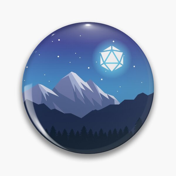Item preview, Snowy Cold Night Shooting Stars D20 Dice Moon Landscape designed and sold by pixeptional.
