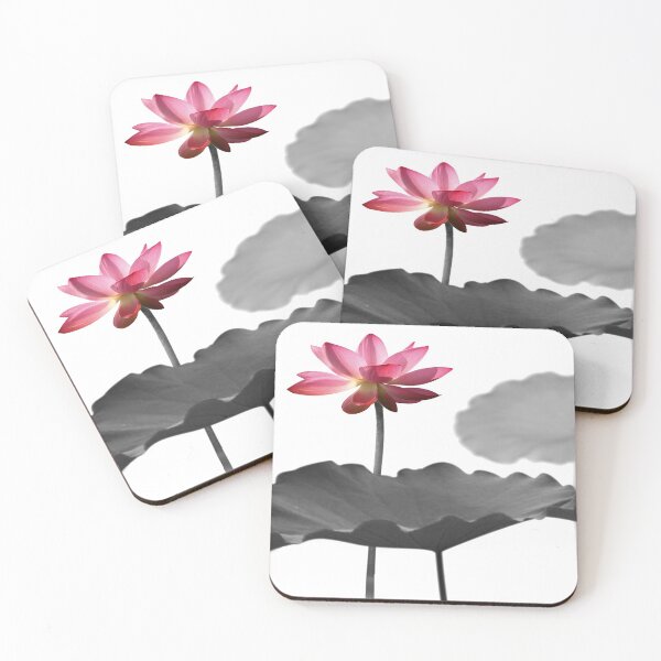Item preview, Chinese Art Print - Single Lotus Stems Water Lilies designed and sold by Kallandra.