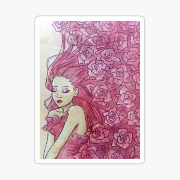 Rose Girl Sticker