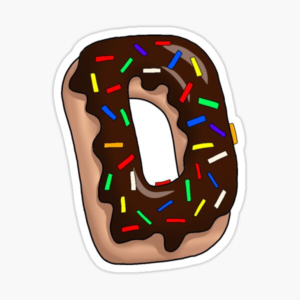 "Chocolate Donut Letter D" Sticker For Sale By Azracaus | Redbubble