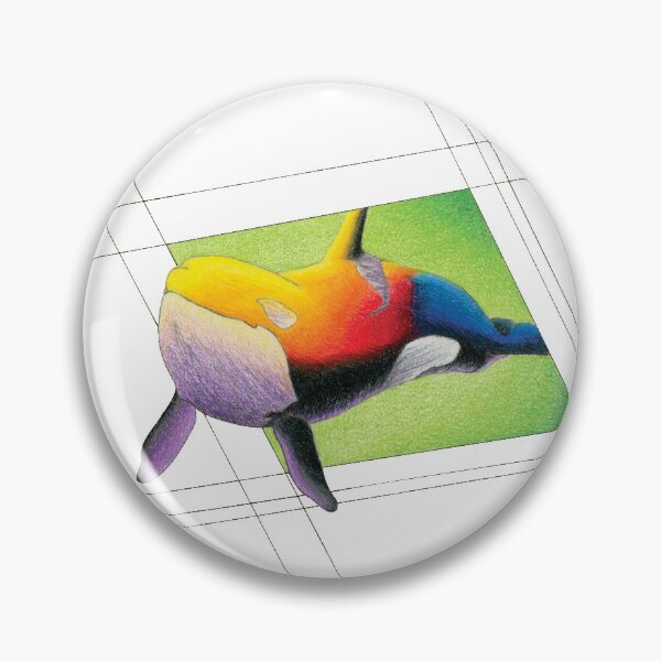 Item preview, Rainbow Killer Whale Drawing designed and sold by ArtyOrca.