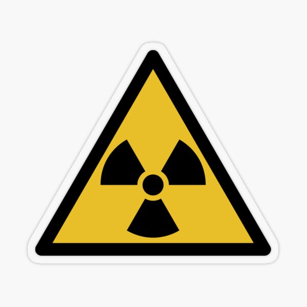 International symbol for types and levels of radiation that are unsafe for unshielded humans Transparent Sticker