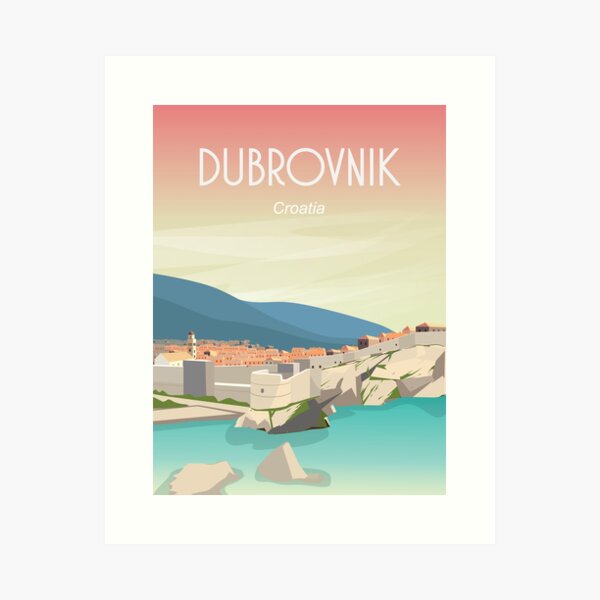 Dubrovnik croatia travel poster Art Print