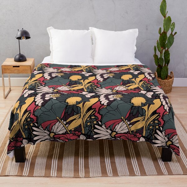 Item preview, Flores Line Art Dark Modern Colors Pattern designed and sold by TheWhitney0o.