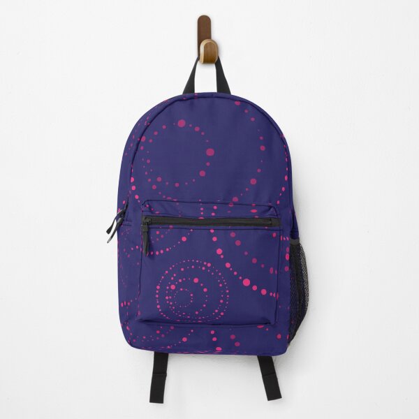 Item preview, eclectic purple and pink dots on a blue backdrop designed and sold by studioMoSa.