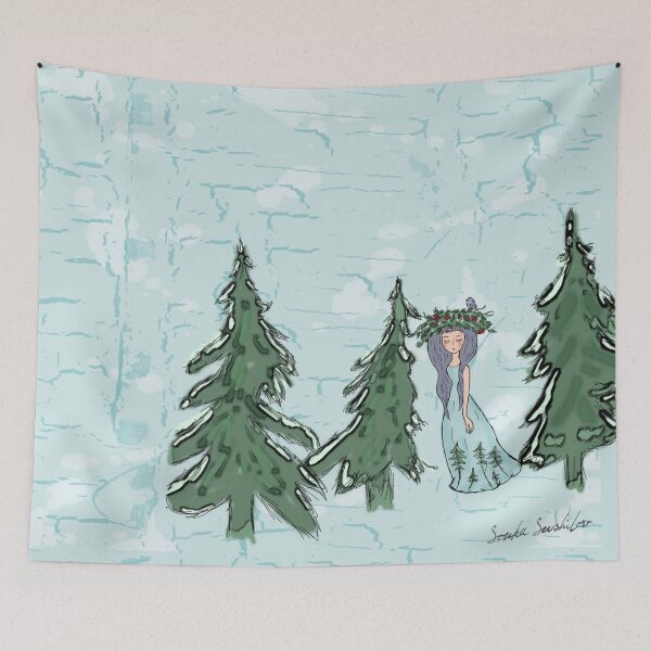 Item preview, Girl in a Snow Winter Forest designed and sold by Sonka Sushilov.