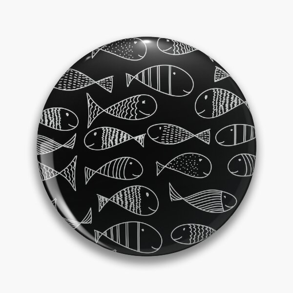 Item preview, cute little fish white on black designed and sold by studioMoSa.