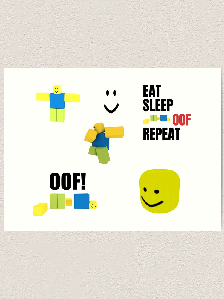 Roblox Oof Noobs Memes Sticker Pack Art Print By Smoothnoob Redbubble - roblox oof stickers redbubble