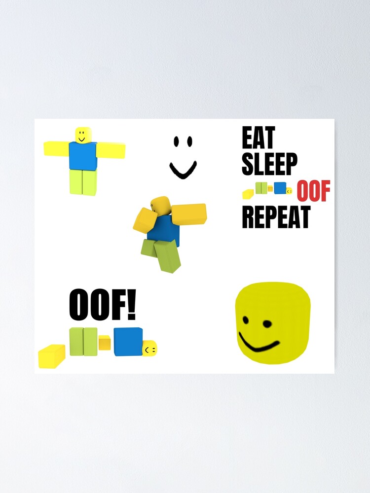 Roblox Oof Noobs Memes Sticker Pack Poster By Smoothnoob Redbubble - roblox noobs meme