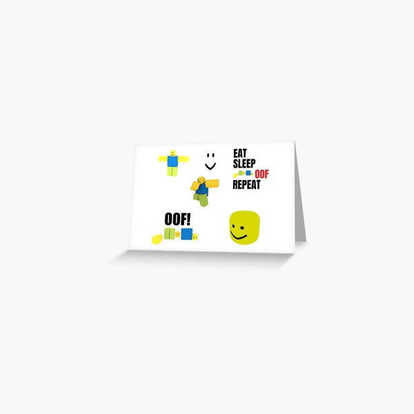 Roblox Oof Greeting Cards Redbubble - roblox head oof meme greeting card