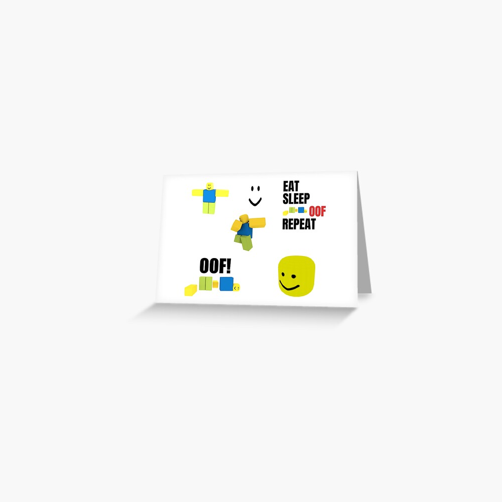 Roblox Oof Noobs Memes Sticker Pack Greeting Card By Smoothnoob Redbubble - roblox memes greeting cards redbubble