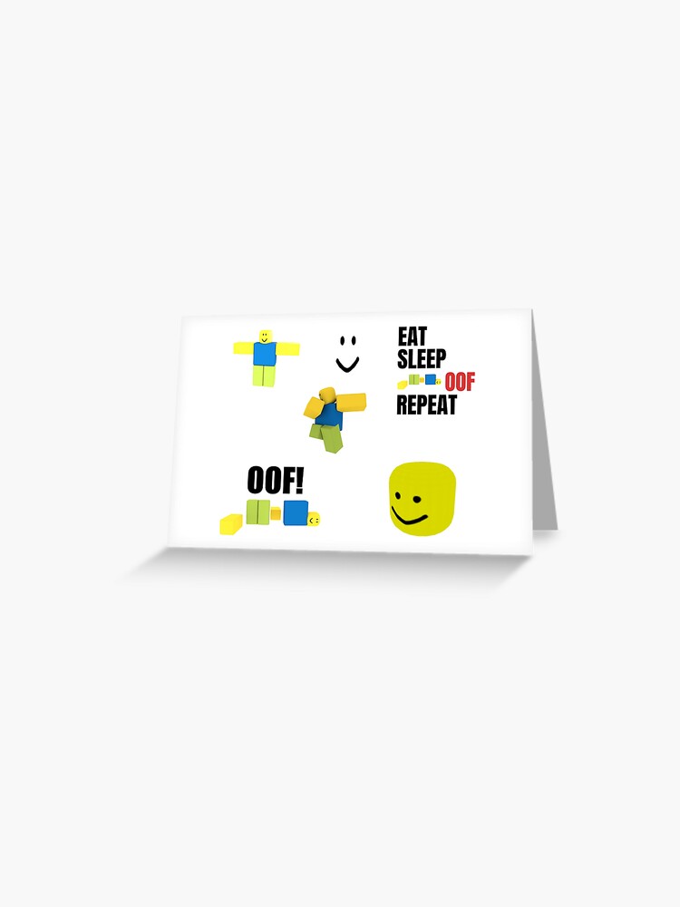 Roblox Oof Noobs Memes Sticker Pack Greeting Card By Smoothnoob Redbubble - roblox oof greeting card