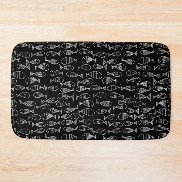 Item preview, cute little fish white on black designed and sold by studioMoSa.