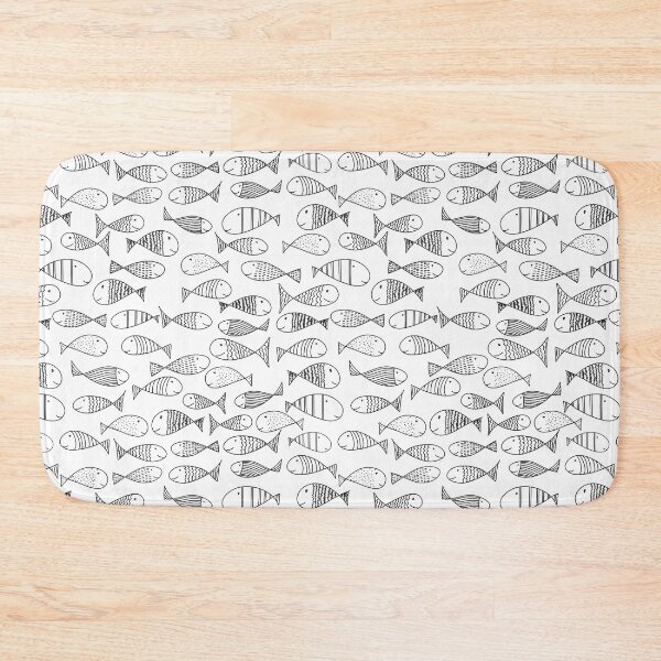 Item preview, cute little fish black on white designed and sold by studioMoSa.
