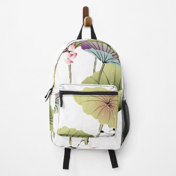 Item preview, Chinese Art Print - Lotus Stems Water Lilies Butterflies designed and sold by Kallandra.
