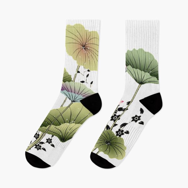 Item preview, Chinese Art Print - Lotus Stems Water Lilies Butterflies designed and sold by Kallandra.