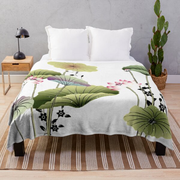 Item preview, Chinese Art Print - Lotus Stems Water Lilies Butterflies designed and sold by Kallandra.