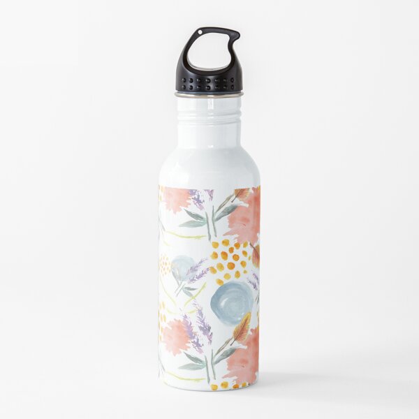 Spring Florals and Feathers Water Bottle
