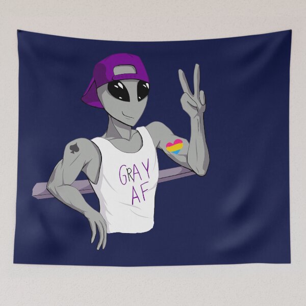 Item preview, Panromantic Grey Ace Alien designed and sold by silentrebel.
