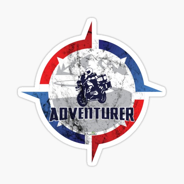 Adventure Overland Motorrad Aufkleber T-Shirt 01 | Sticker