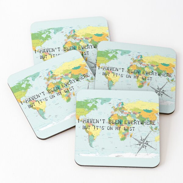 Item preview, I haven't been everywhere but it's on my list - travel quote designed and sold by NewNomads.