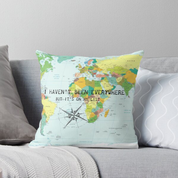 Item preview, I haven't been everywhere but it's on my list - travel quote designed and sold by NewNomads.