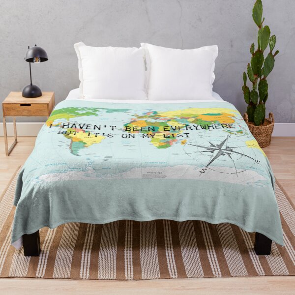Item preview, I haven't been everywhere but it's on my list - travel quote designed and sold by NewNomads.