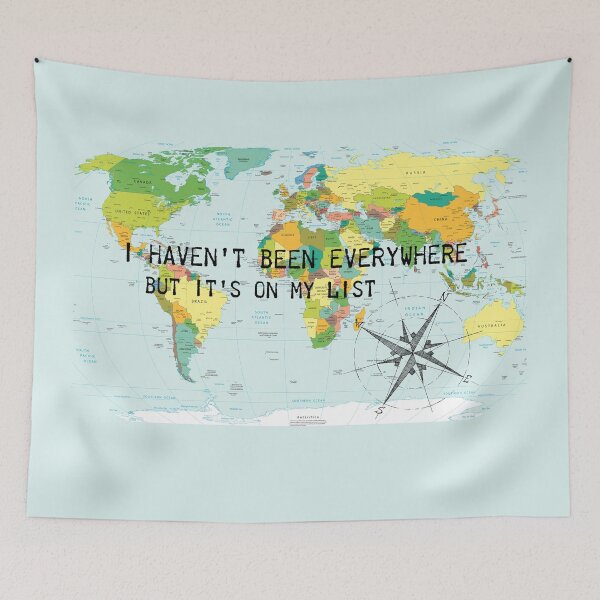 Item preview, I haven't been everywhere but it's on my list - travel quote designed and sold by NewNomads.