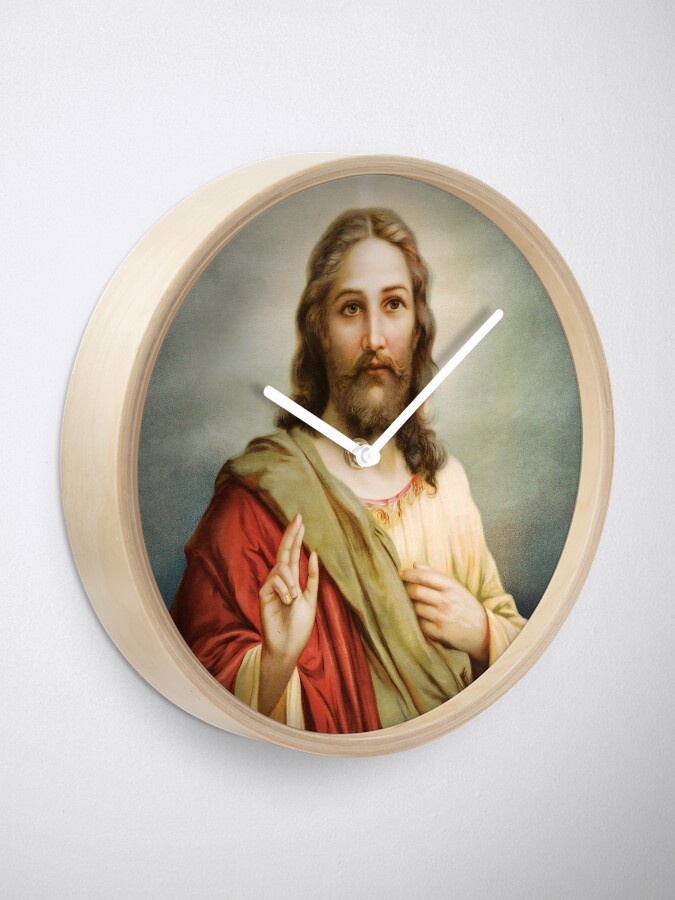 "Jesus Christ Painting" Clock for Sale by Beltschazar Redbubble