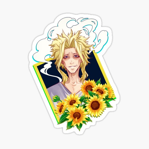 BNHA AllMight in Sunflowers flowers Sticker
