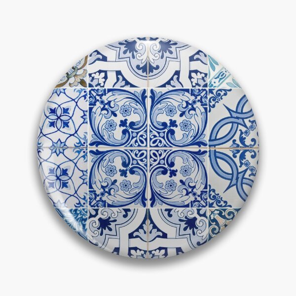 Item preview, Blue ceramic tiles pattern designed and sold by kapotka.