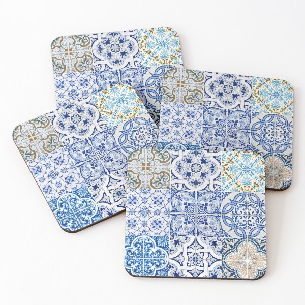Item preview, Blue ceramic tiles pattern designed and sold by kapotka.
