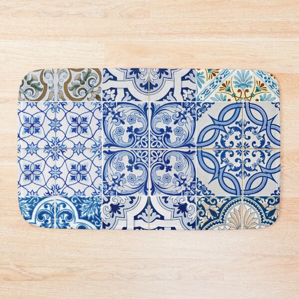 Item preview, Blue ceramic tiles pattern designed and sold by kapotka.
