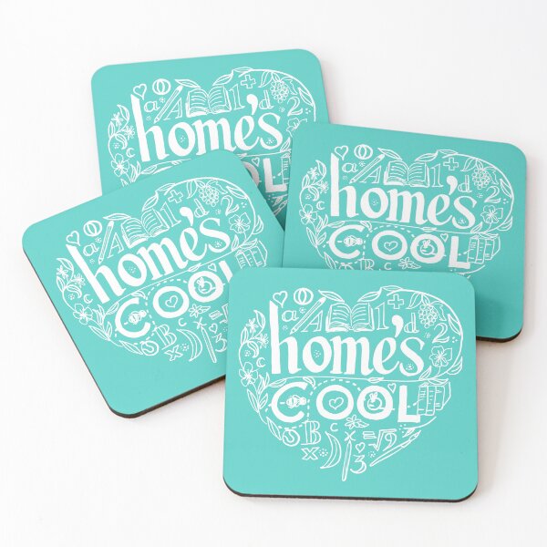Item preview, Homeschool because Home's Cool  |  White  on Turquoise designed and sold by HermiesSchool.