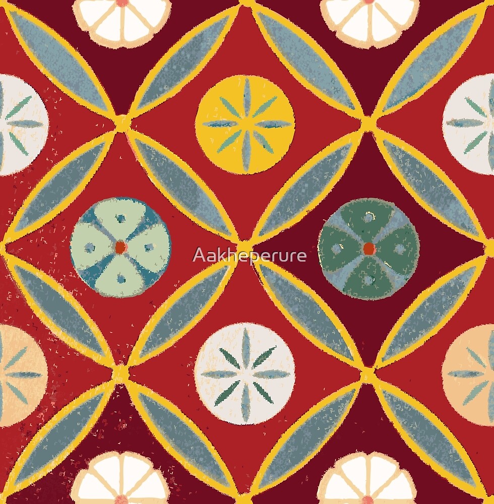 "Ancient Egyptian red tiles" by Aakheperure Redbubble
