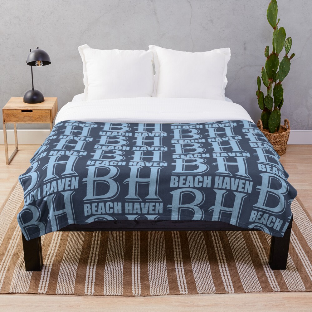 "Beach Haven" Throw Blanket by polishalpaca | Redbubble