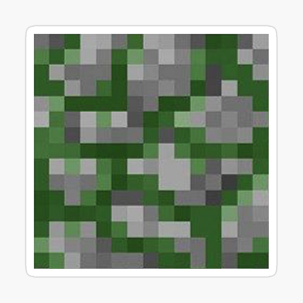 Minecraft Mossy Cobblestone Texture Metal Print By Tommilani Redbubble