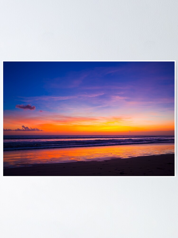 Beautiful Sunset Beach Poster By Zeropancakes Redbubble