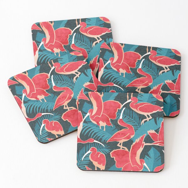 Item preview, Luxurious Scarlet Ibis // teal vegetation metal rose and red guará large birds designed and sold by SelmaCardoso.