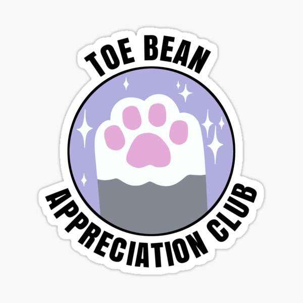 Toe Bean Appreciation Club (Gray and White Cat) Sticker