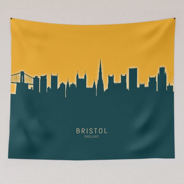 Aperçu de l'œuvre Bristol England Skyline créée et vendue par ArtPrints.