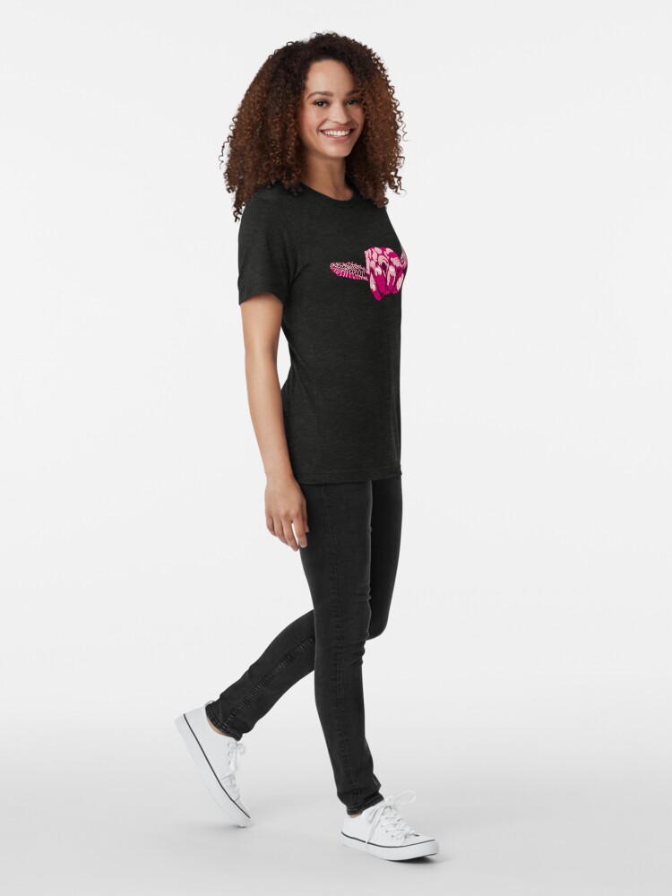 Thumbnail 4 of 7, Tri-blend T-Shirt, Turtle Hand Signal - Pink designed and sold by 50bar.