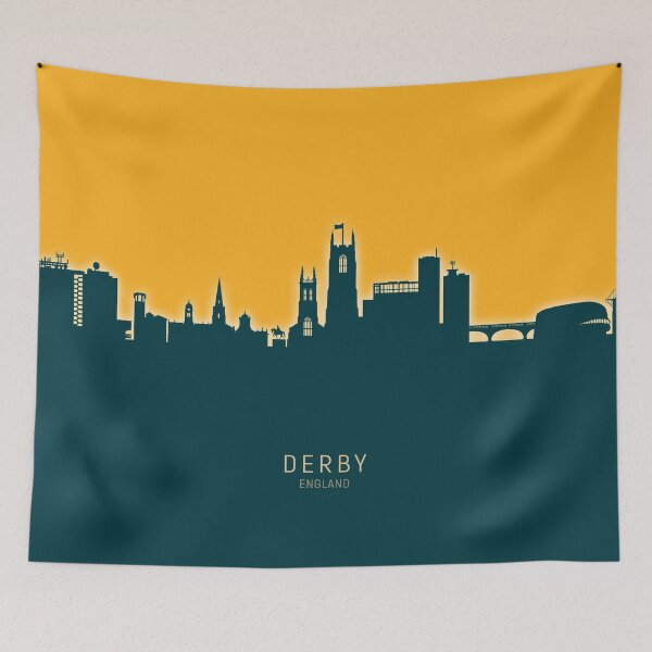 Artikelvorschau, Derby England Skyline entworfen und verkauft von ArtPrints.