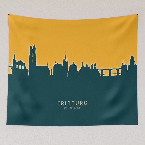 Item preview, Fribourg Switzerland Skyline designed and sold by ArtPrints.