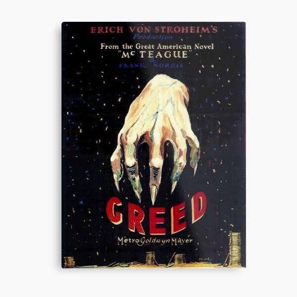 GREED 1924 MOVIE POSTER Metal Print
