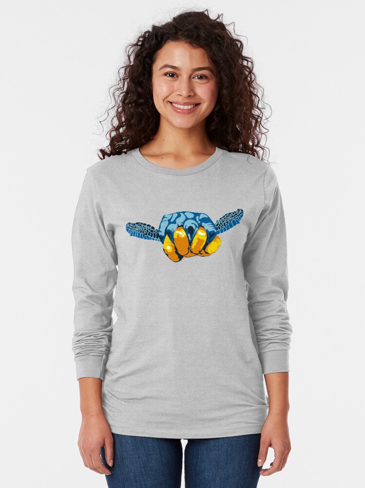 Alternate view of Turtle Hand Signal Long Sleeve T-Shirt