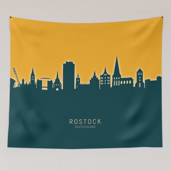Item preview, Rostock Germany Skyline designed and sold by ArtPrints.