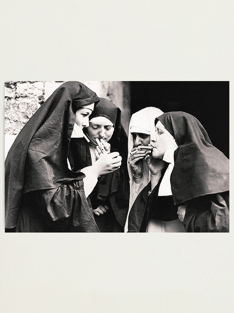 Alternate view of Smoking Nuns Photographic Print